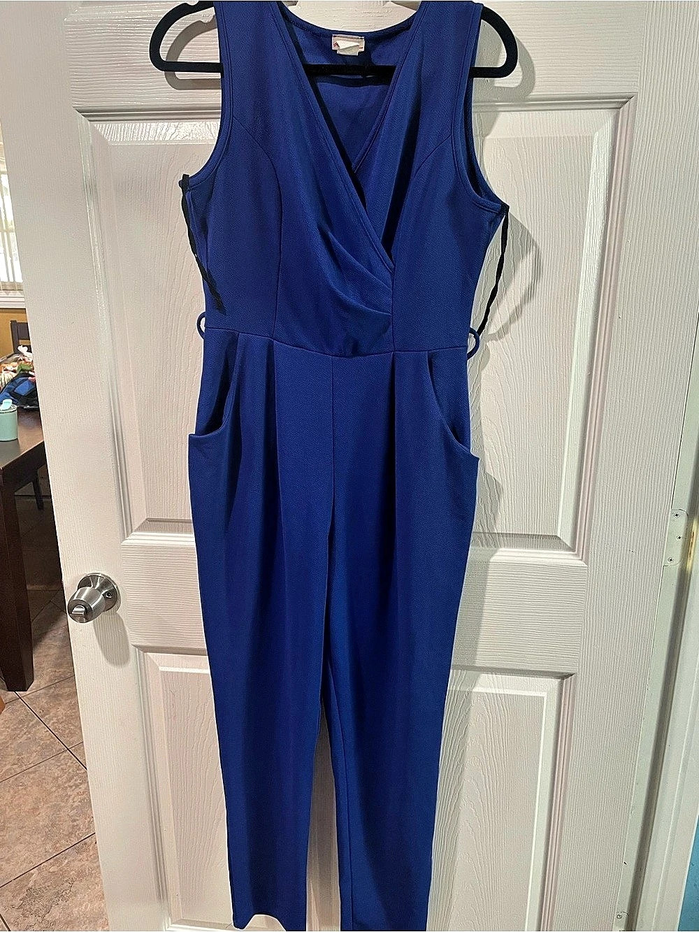Fashion Magazine Blue Wrap Jumpsuit Size XL good condition